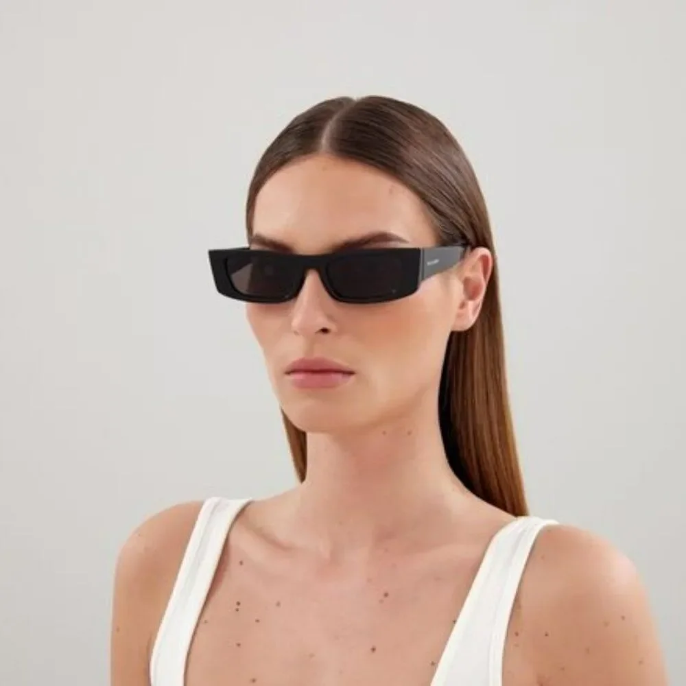 NEW Saint Laurent SL553 001 Black Grey Rectangle Unisex Sunglasses